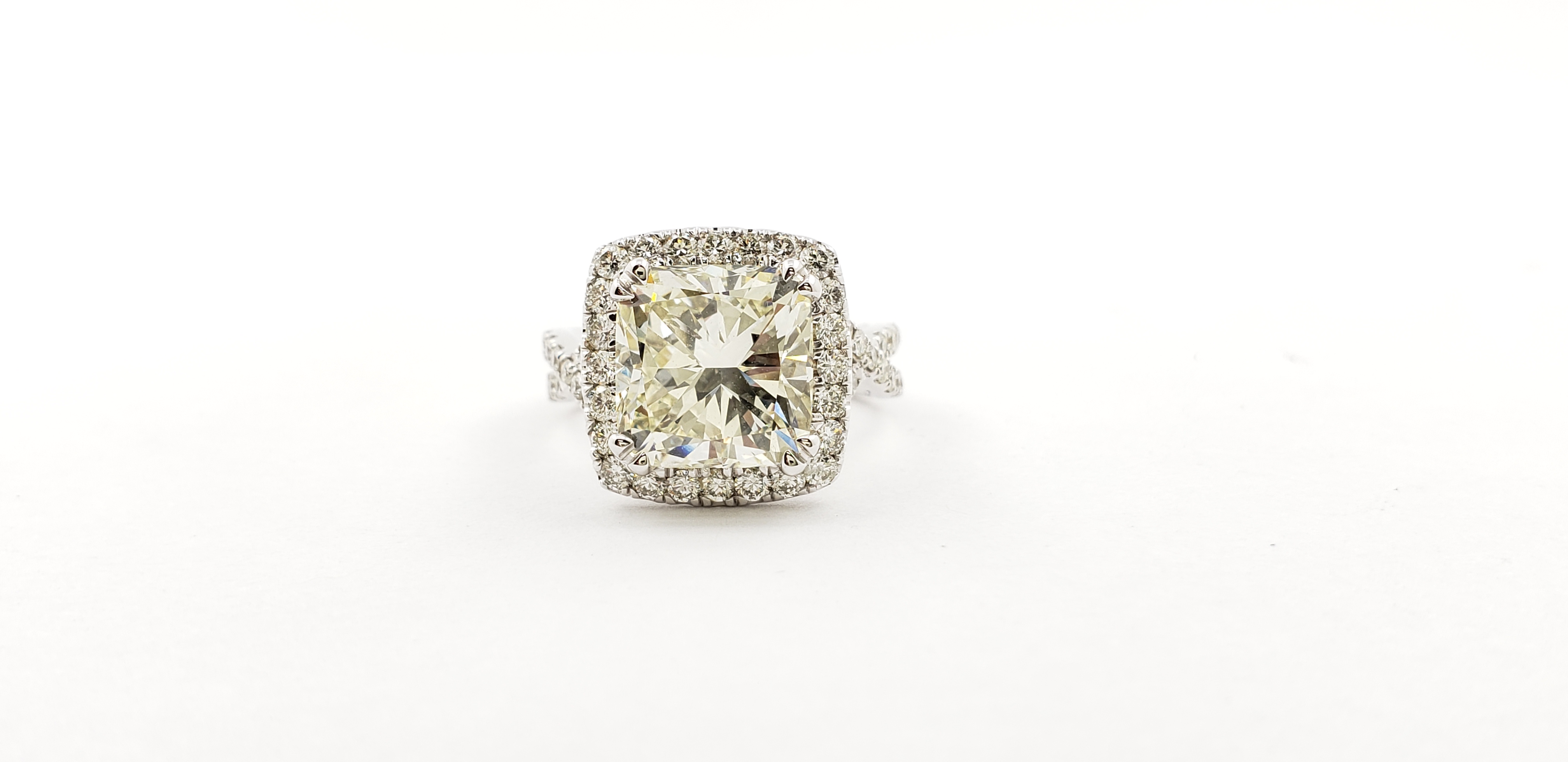 Square Radiant Diamond Ring with Split shank